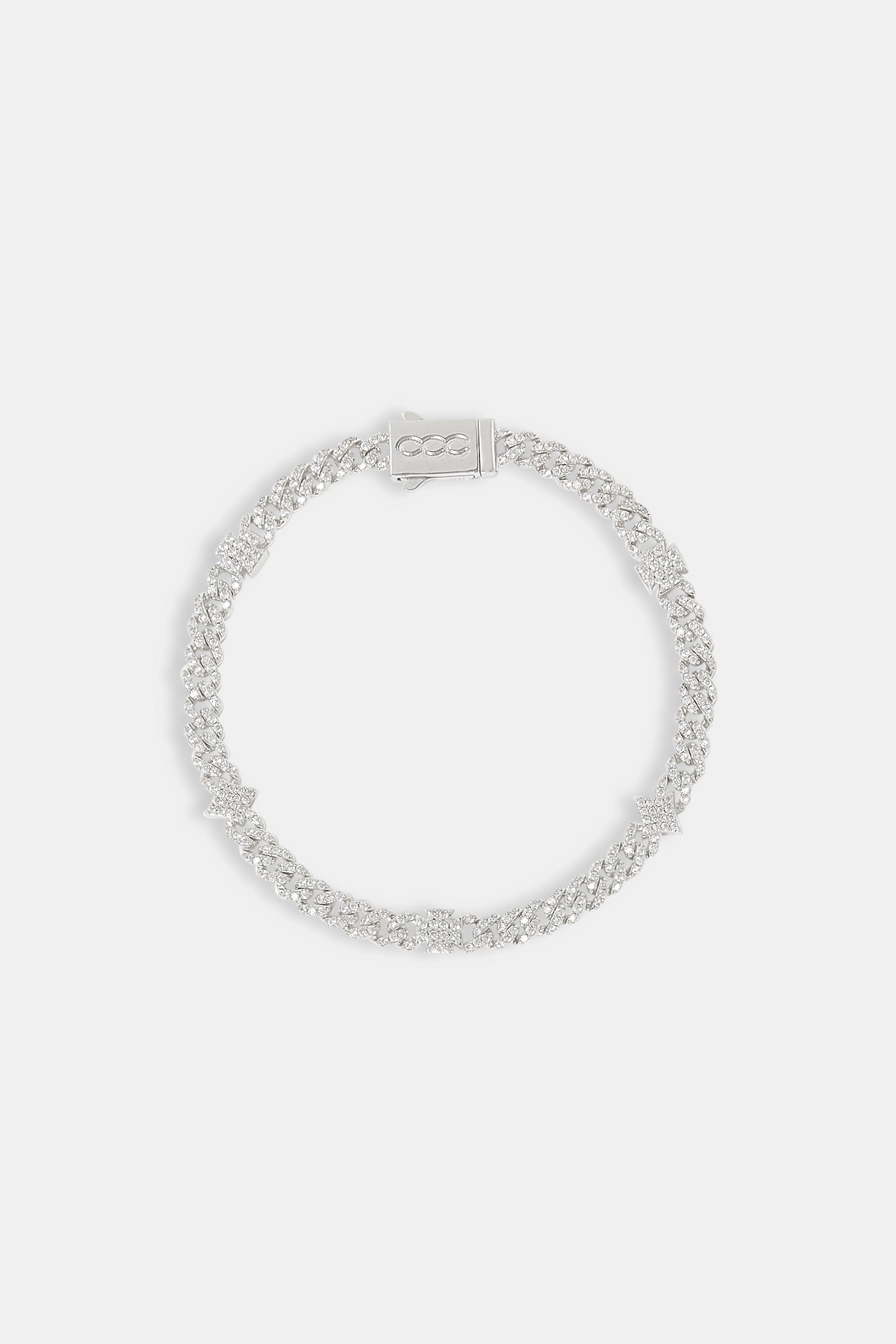 Kubanisches Armband mit Eiskreuz- und Sternmotiv – 6 mm